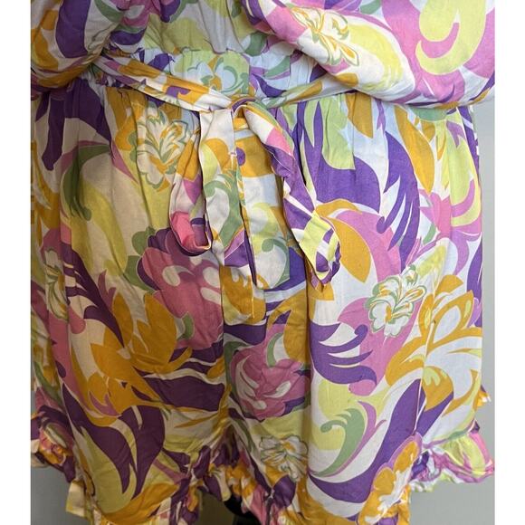BCBGeneration XL Give It A Swirl Romper Purple Orange Pink One Piece Womens NEW - Picture 8 of 10